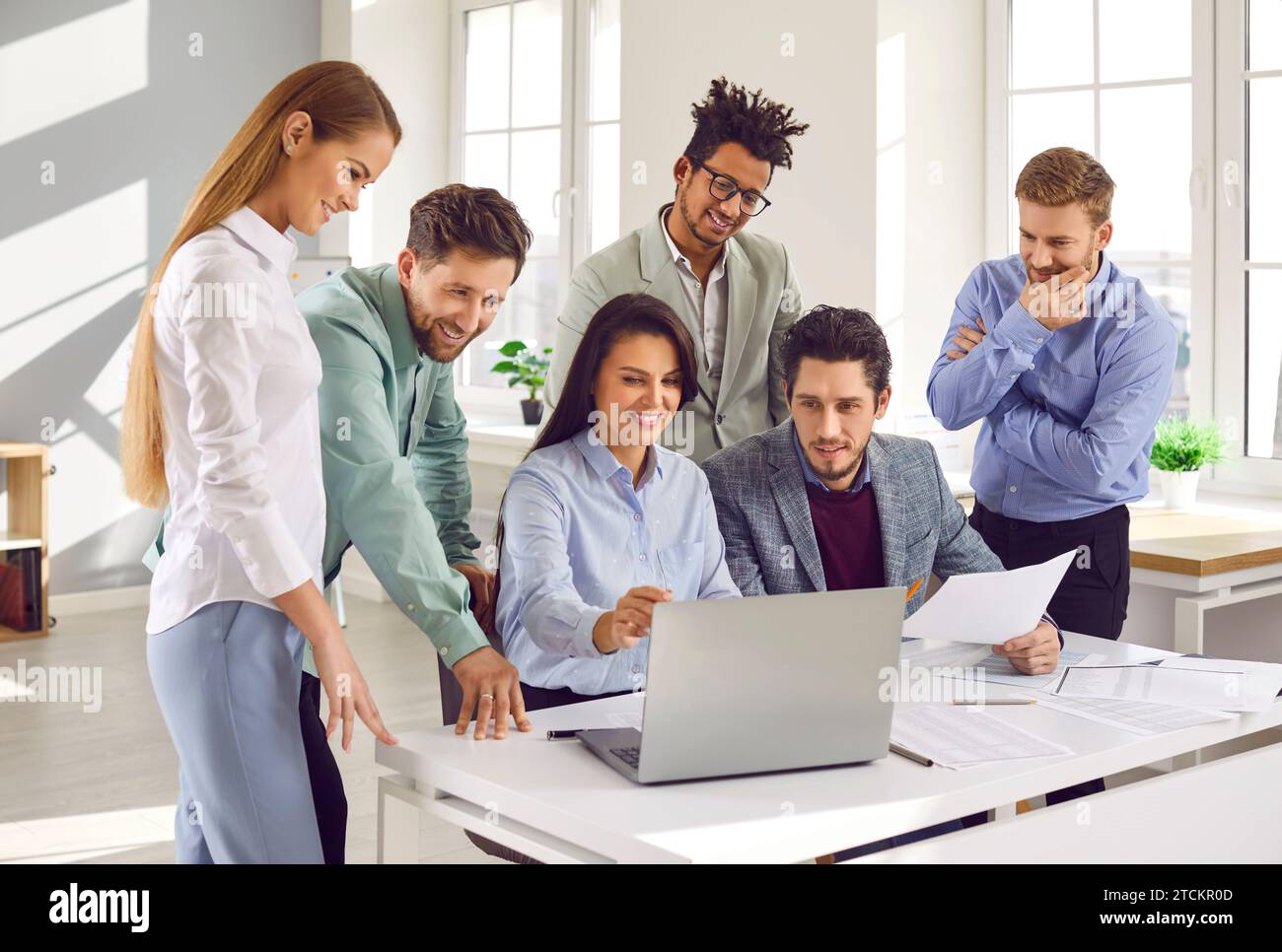 Diverse people using laptop hi-res stock photography and images - Alamy