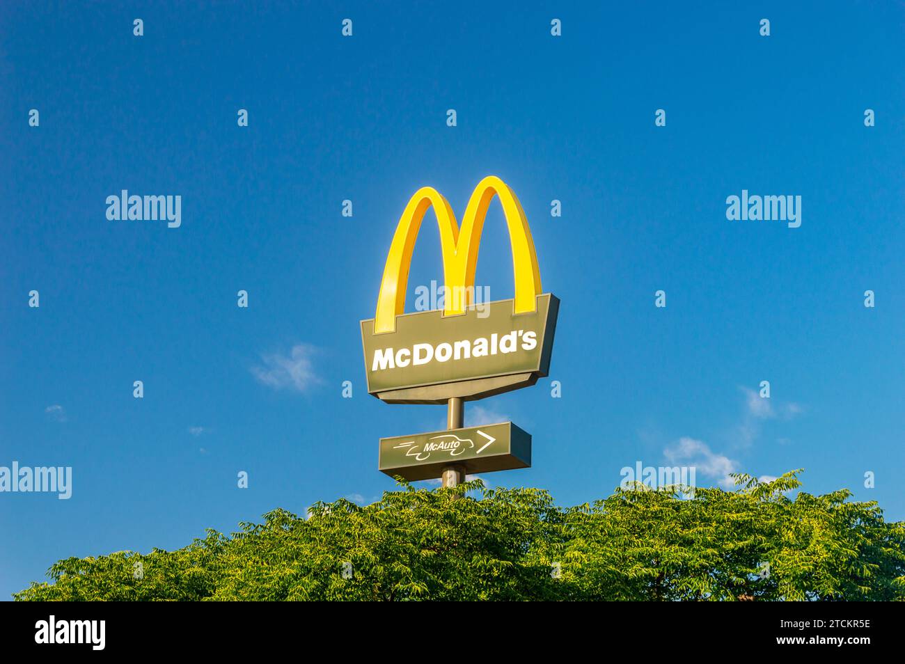Tarragona, Spain - June 22, 2023: Logo of McDonalds with McAuto. Stock Photo