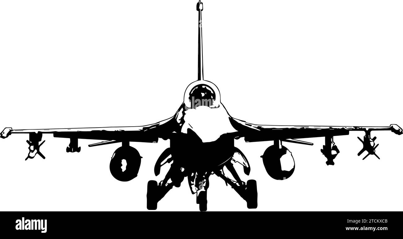 F-16 Fighting Falcon silhouette Stock Vector