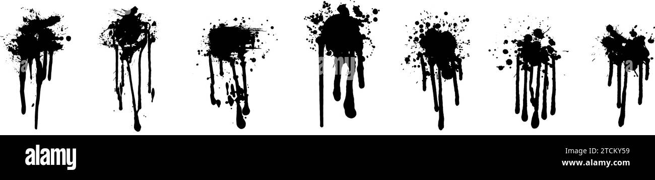 Paint ink smeared dirty drips set Stock Vector Image & Art - Alamy