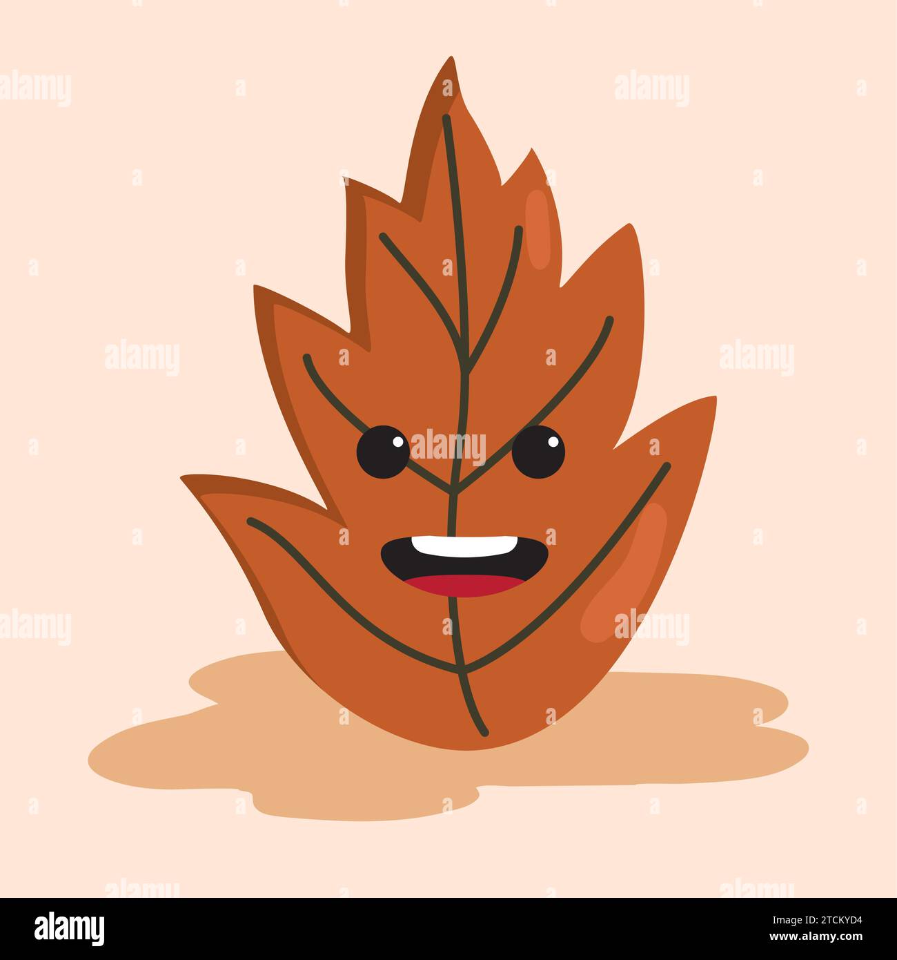 Cute happy leaf autumn character Vector Stock Vector Image & Art - Alamy