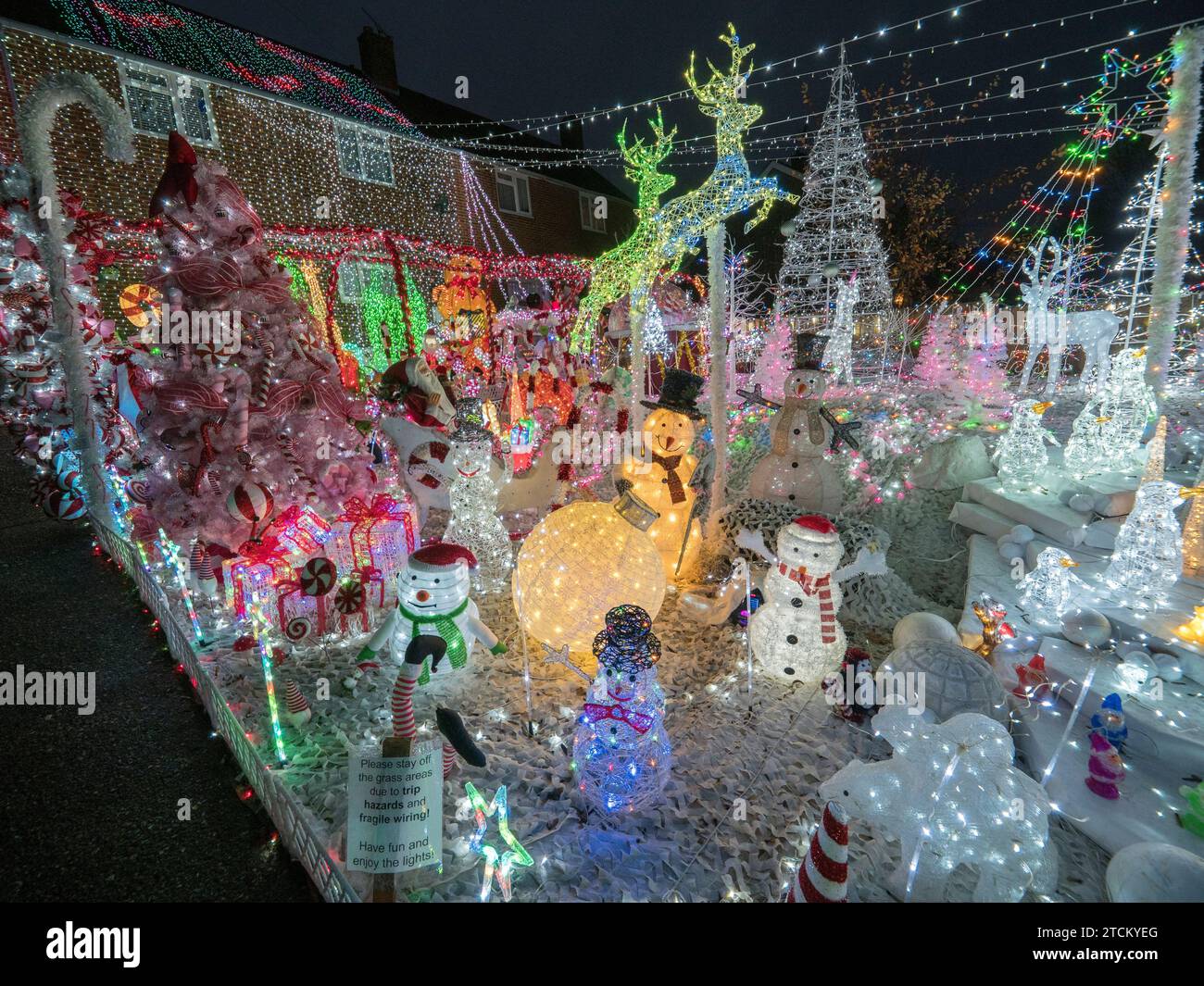 Canterbury, Kent, UK. 13th Dec, 2023. Stunning Christmas House in