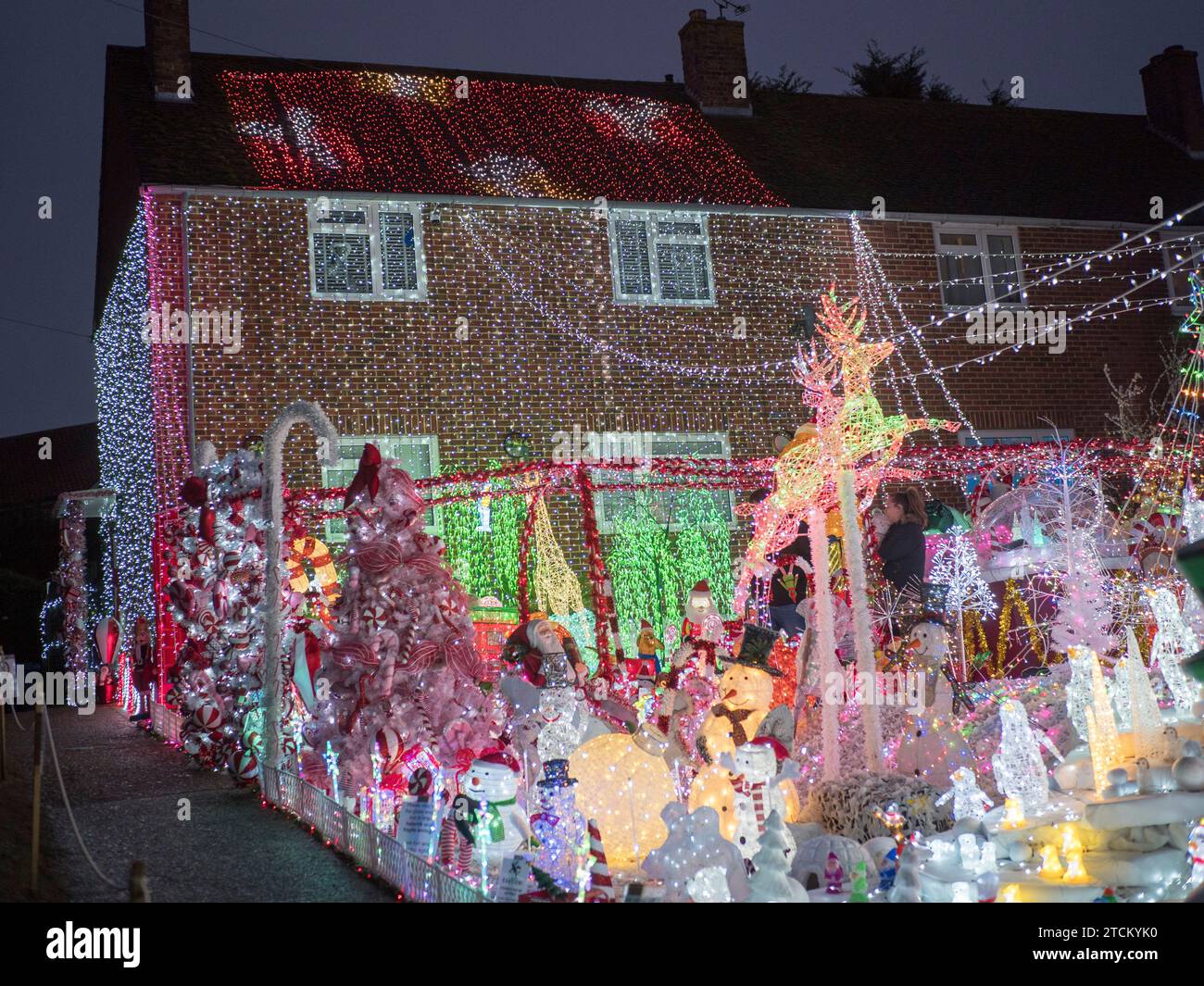 Canterbury, Kent, UK. 13th Dec, 2023. Stunning Christmas House in