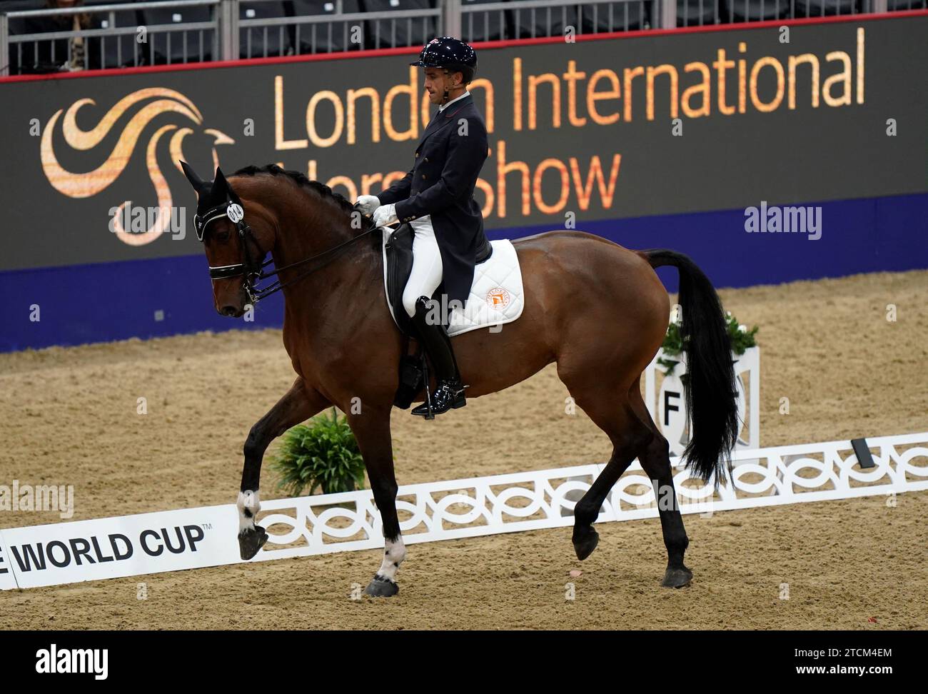 Jolene ridden by France's Alexandre Ayache during the FEI Dressage World Cup on day one of the London International Horse Show at ExCel London. Picture date: Wednesday December 13, 2023. Stock Photo