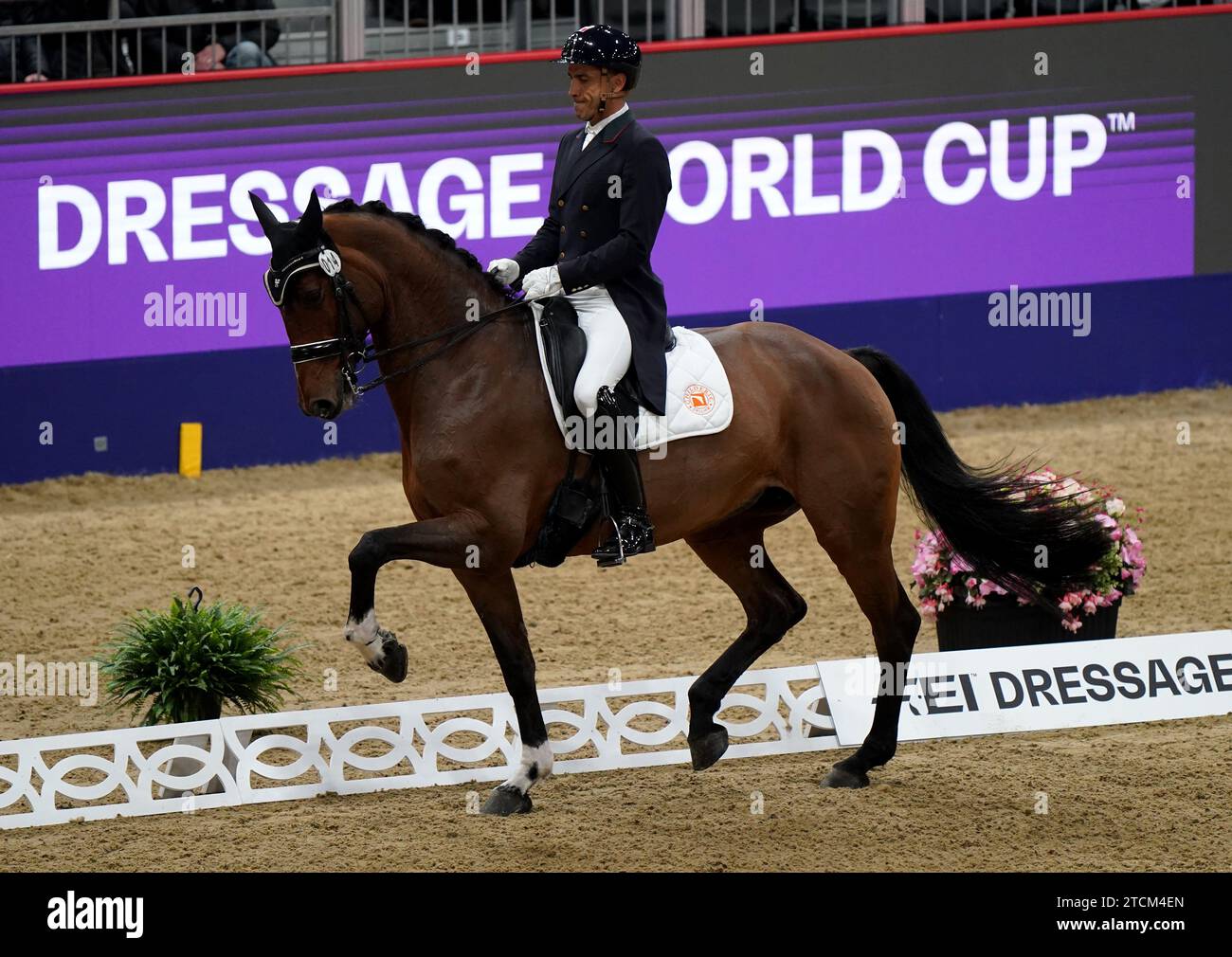 Jolene ridden by France's Alexandre Ayache during the FEI Dressage World Cup on day one of the London International Horse Show at ExCel London. Picture date: Wednesday December 13, 2023. Stock Photo