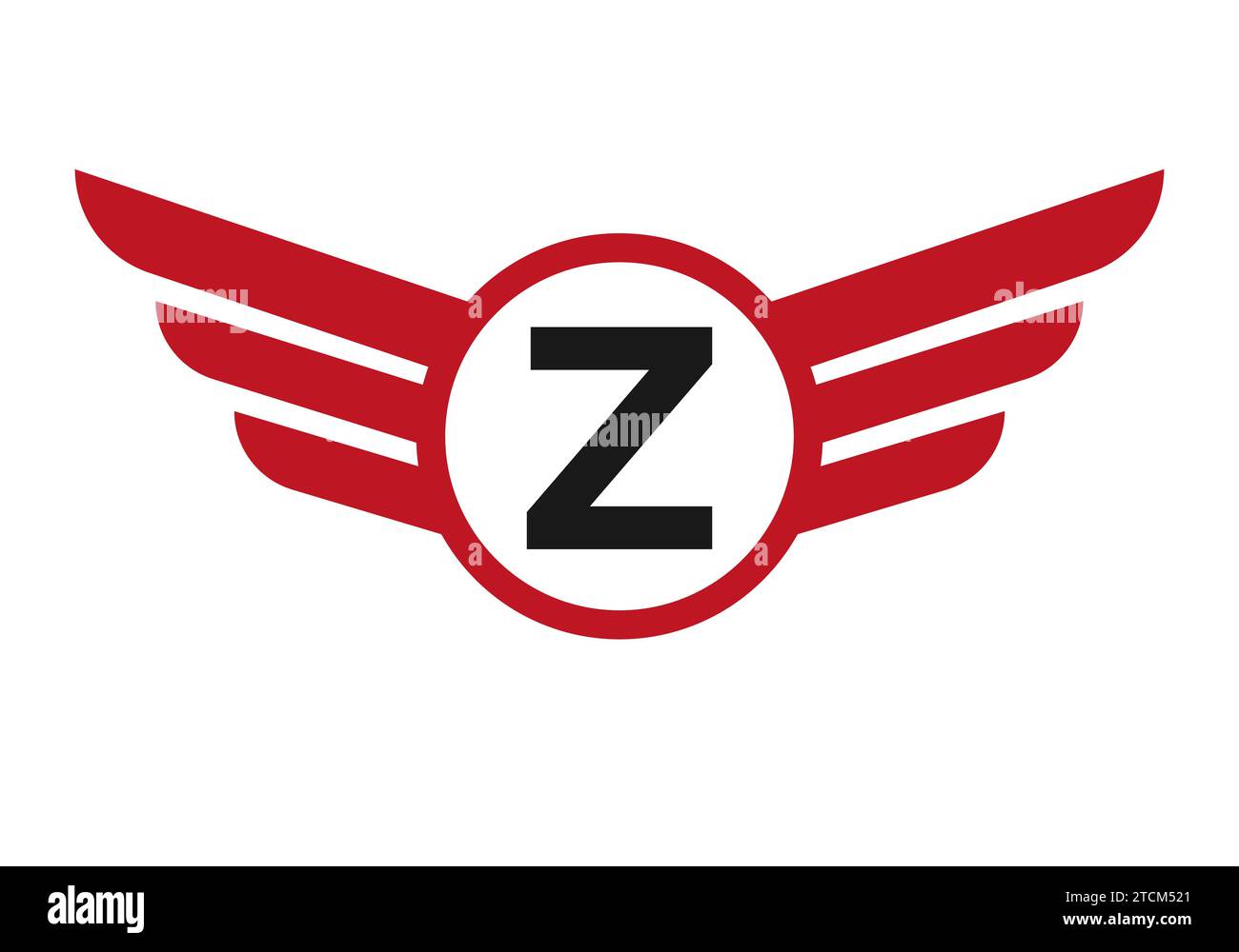 Wing Logo On Letter Z, Transportation Symbol, Transport Wing Sign Stock Vector