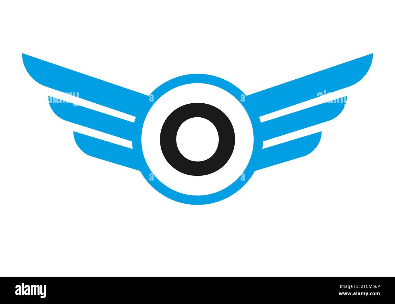 Winged Sign Wing Logo On Letter O, Transportation Symbol, Transport Wing Sign Stock ...