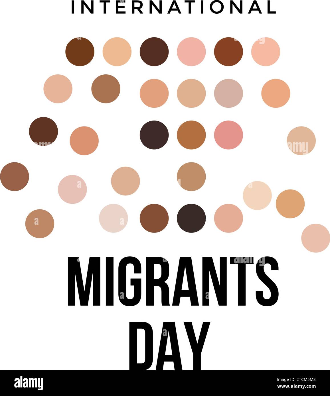 International migrants day on December 18 poster design. for printing and web uses. Stock Vector