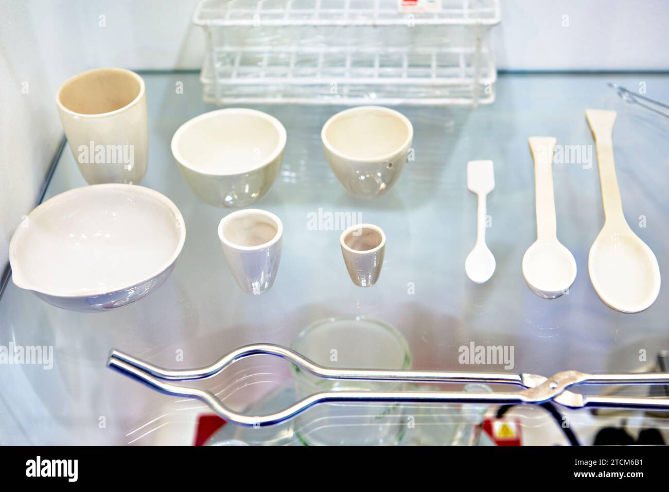 Ceramic laboratory glassware for ovens in store Stock Photo Alamy