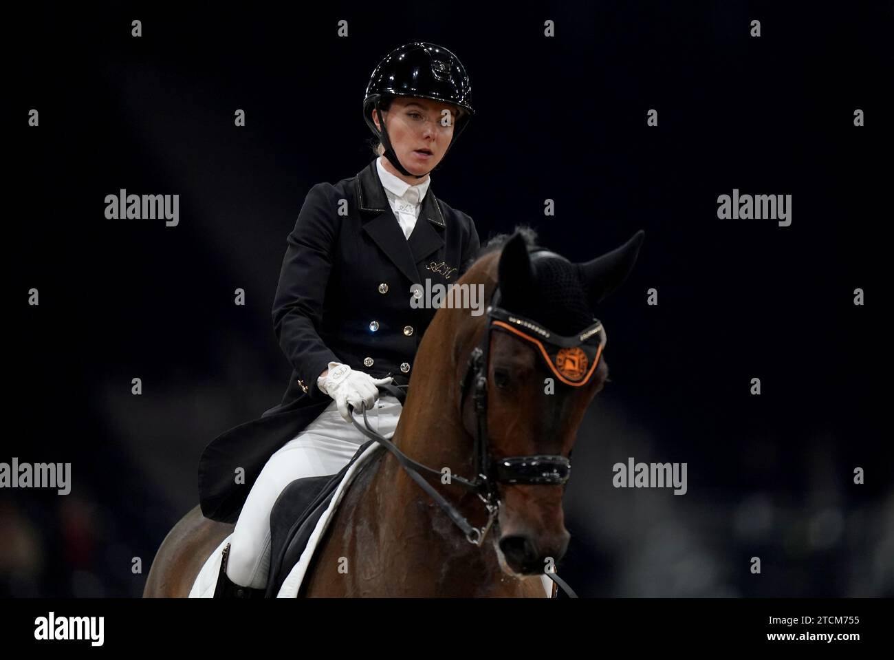 Vertigo ridden by Estonia's Grete Ayache during the FEI Dressage World Cup on day one of the London International Horse Show at ExCel London. Picture date: Wednesday December 13, 2023. Stock Photo