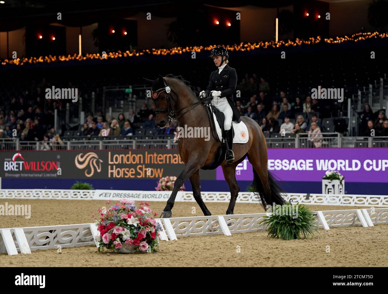 Vertigo ridden by Estonia's Grete Ayache during the FEI Dressage World Cup on day one of the London International Horse Show at ExCel London. Picture date: Wednesday December 13, 2023. Stock Photo