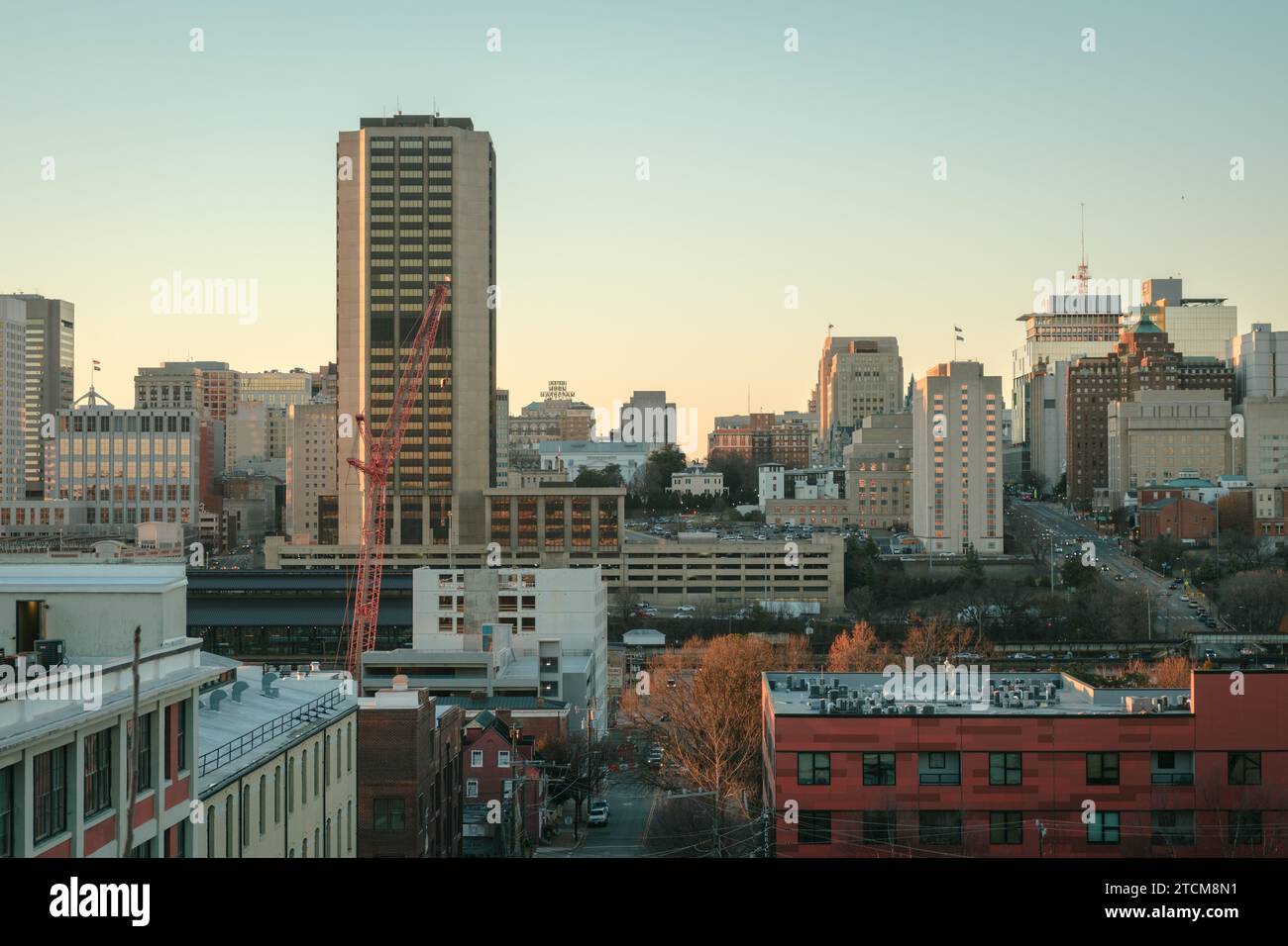 View of the Richmond skyline from Church Hill Overlook in Richmond, Virginia Stock Photo