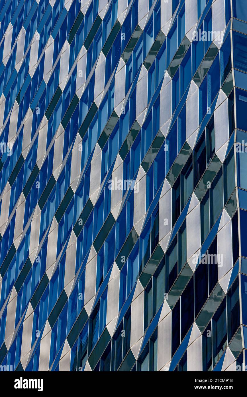 Dazzling dual identity: Tower 46 on Little Brazil (W 46th Street), International Gem Tower on Diamond District (W 47th Street) side. (creative color) Stock Photo