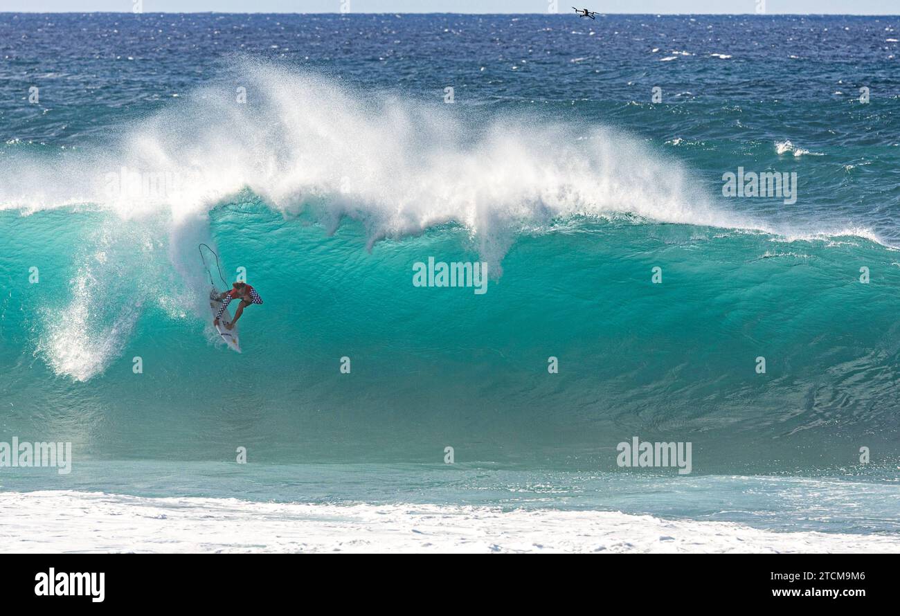 PUPUKEA, HI December 12, 2023 Winner John John Florence pictured at the 2023 Vans Pipe