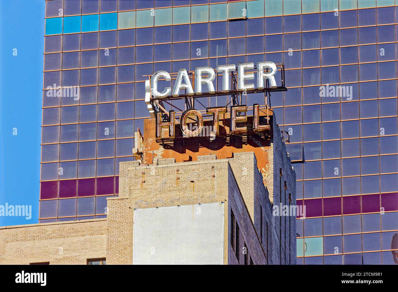 Despite a famous architect and innovative design, Hotel Carter (originally Dixie Hotel) fell into disrepair; currently (2023) under renovation. Stock Photo