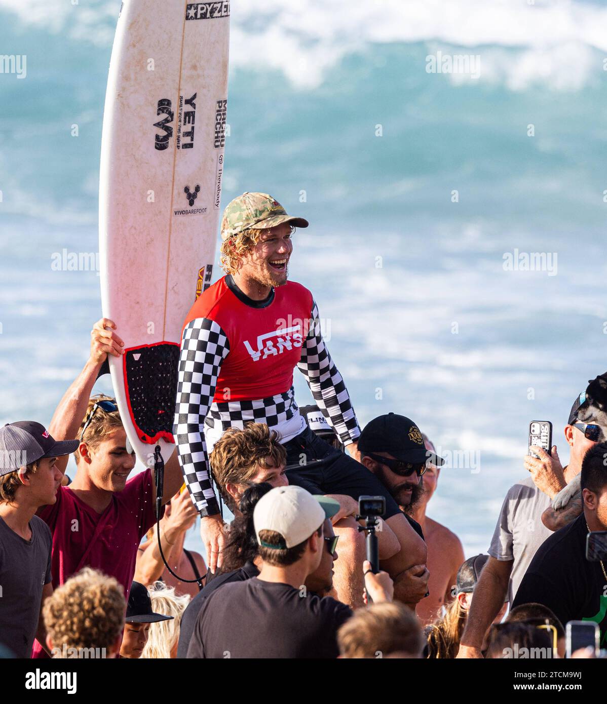 PUPUKEA, HI December 12, 2023 Winner John John Florence pictured at the 2023 Vans Pipe