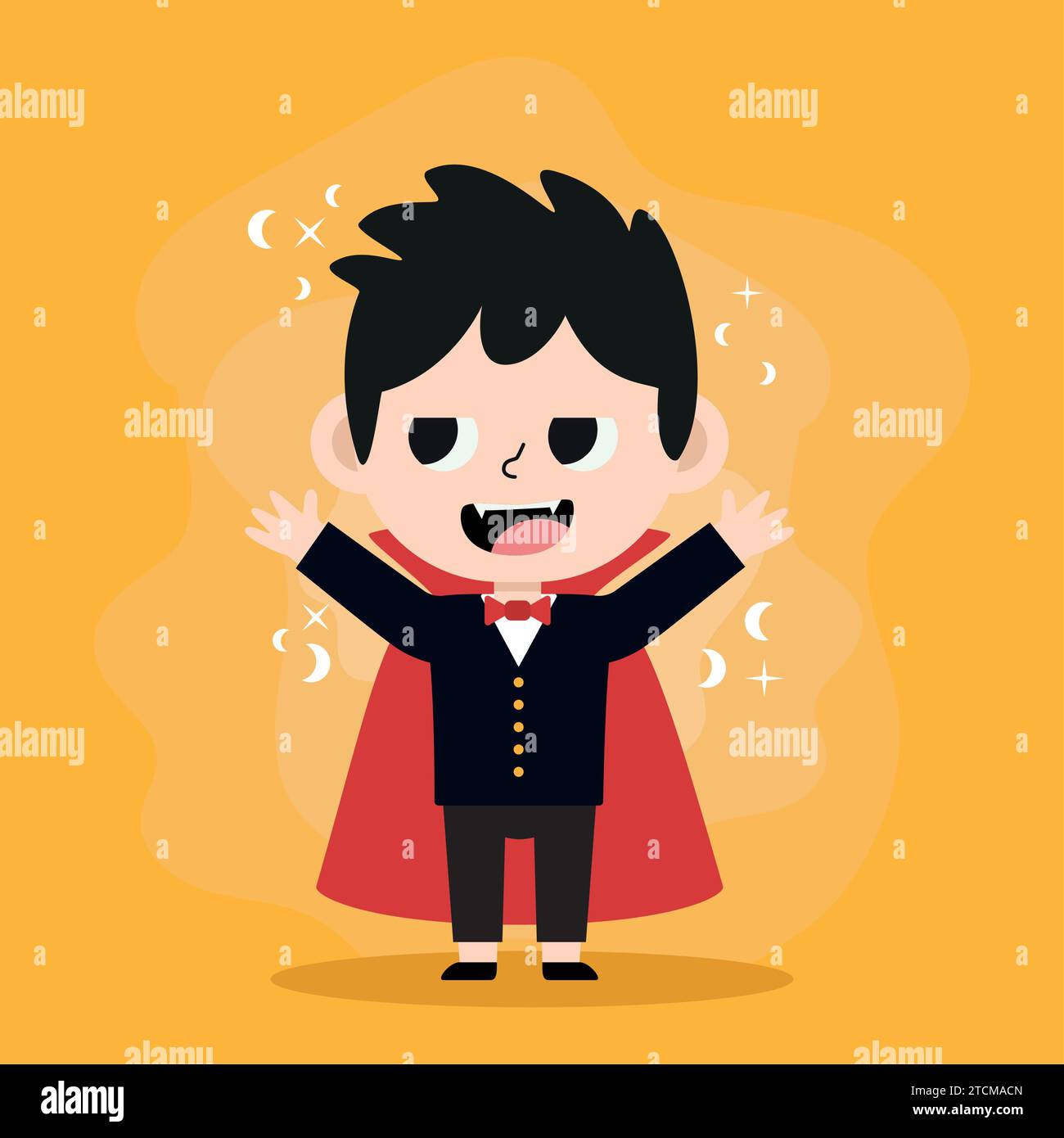 Cute male vampire halloween costume character Vector Stock Vector Image ...
