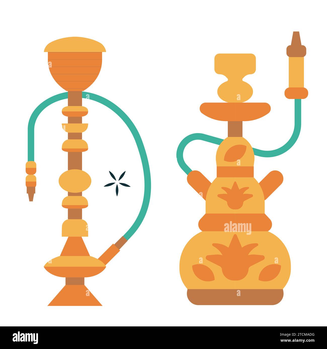 Arabic Shisha and Hookah with Smoke Pipe Stock Vector Image & Art Alamy