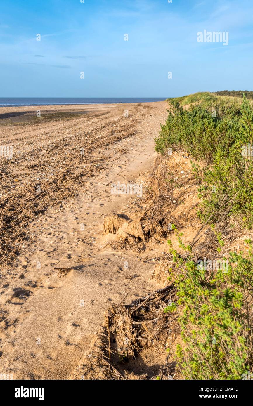 A deserted Snettisham beach on the eastern shore of the Wash, Norfolk. Stock Photo