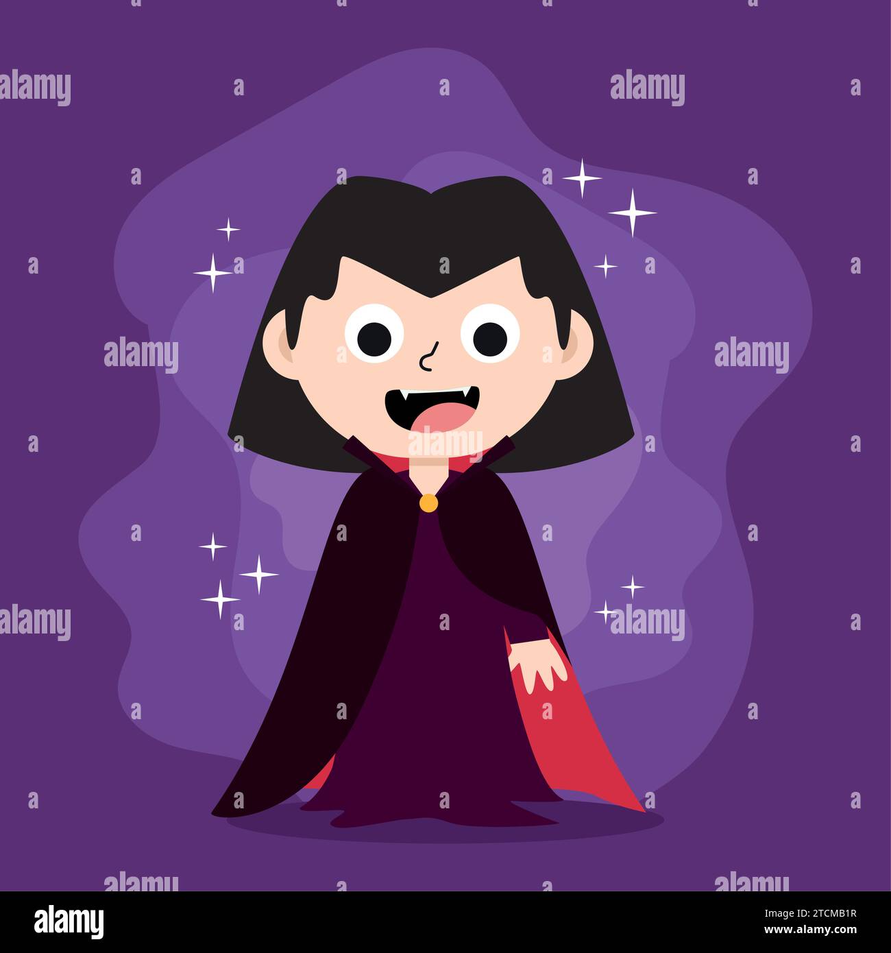 Cute female vampire halloween costume character Vector Stock Vector ...