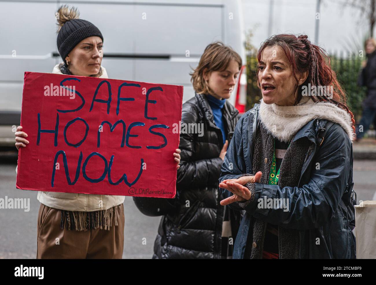 Renters protest Notting Hill Genesis housing association over dangerous homes Stock Photo