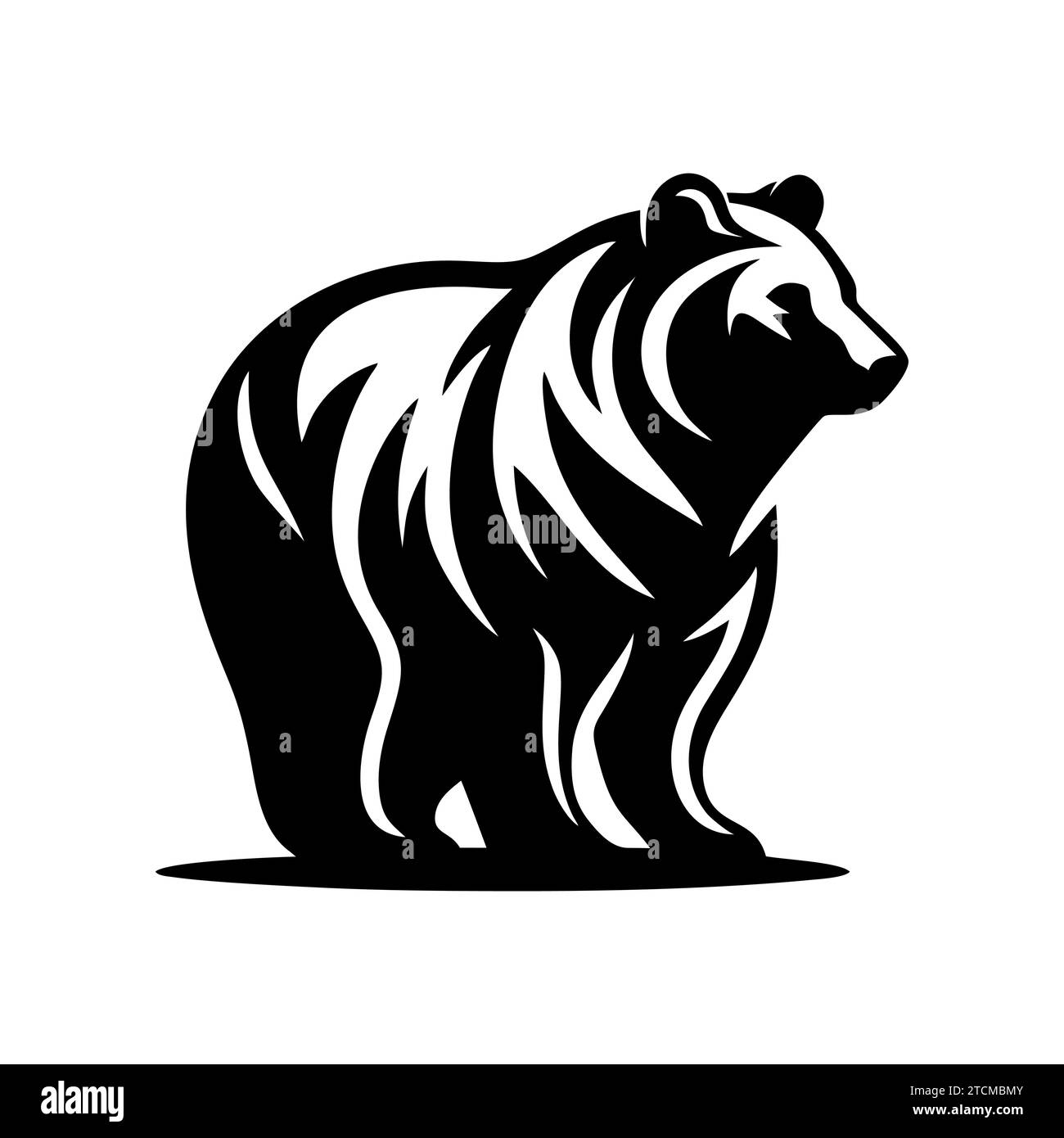 Bear sketch hand drawn. Wild animals bear icon isolated on white background. Vector illustration Stock Vector