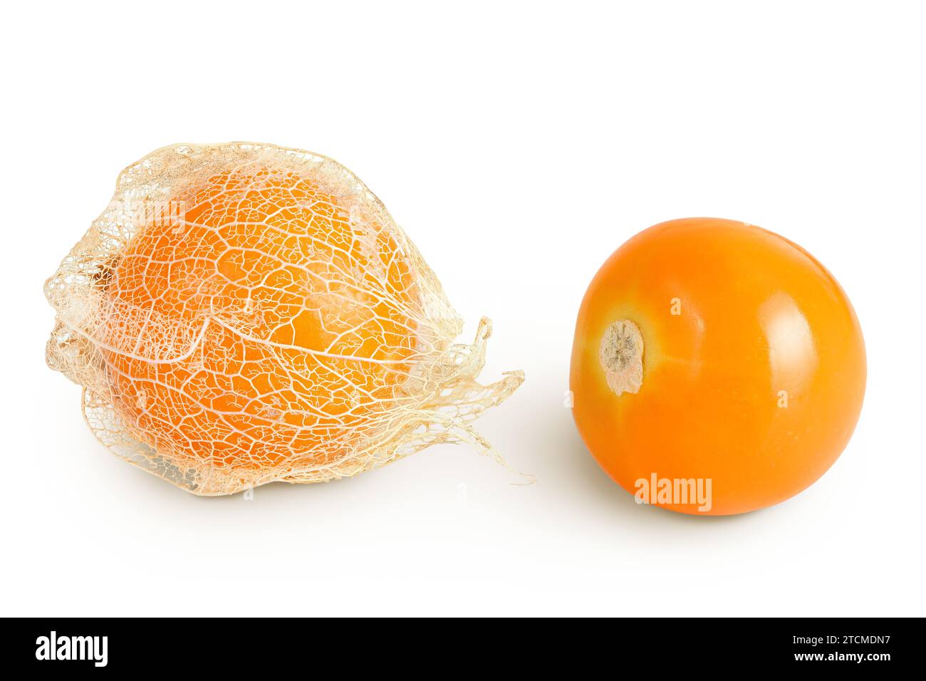 Cape gooseberry or physalis isolated on white background wit full depth ...