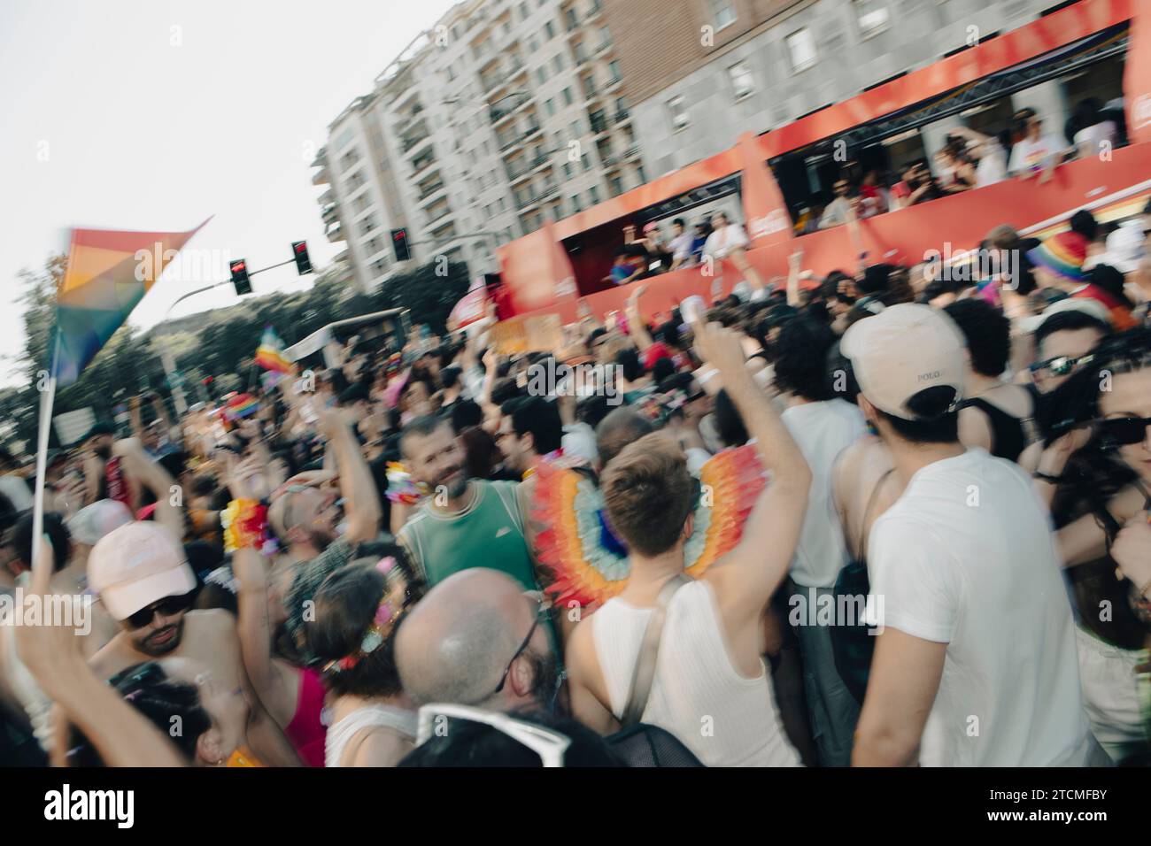 Celebration of LGBTQ rights manifestation in Milan Stock Photo