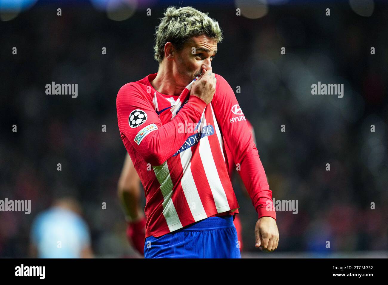 Madrid, Spain. 13th Dec, 2023. Antoine Griezmann of Atletico de Madrid celebrates his goal during the UEFA Champions League match, Group E, between Atletico de Madrid and SS Lazio played at Civitas Mertropolitano Stadium on December 13, 2023 in Madrid, Spain. (Photo by Bagu Blanco/PRESSINPHOTO) Credit: PRESSINPHOTO SPORTS AGENCY/Alamy Live News Stock Photo