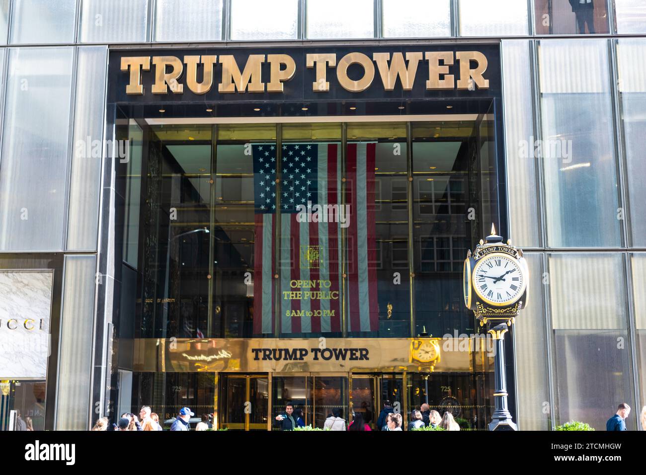 New York City, USA - November 11, 2023: The Trump Organization of Trump Tower entrance in Manhattan NY. Stock Photo