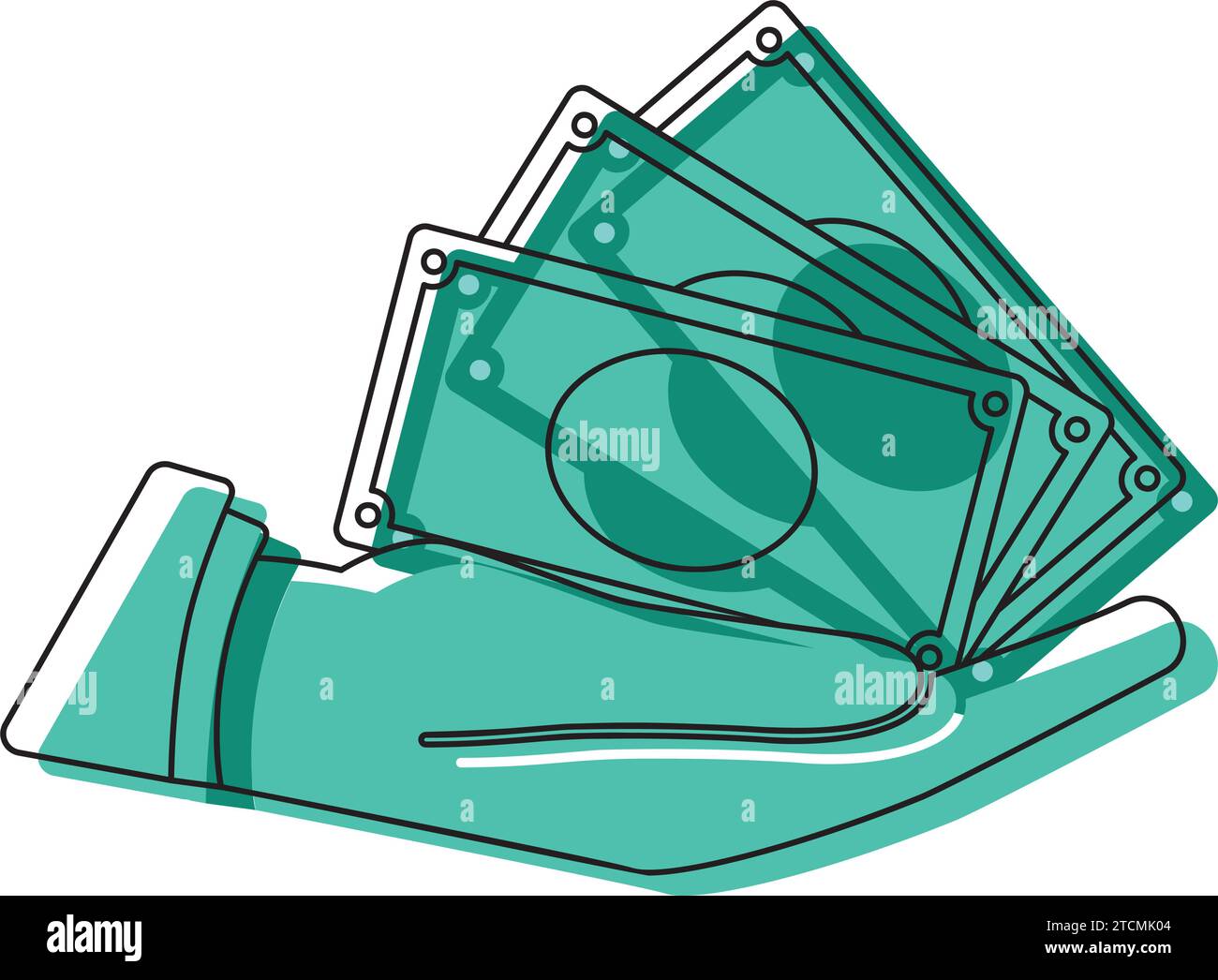 Money bills hand icon Stock Vector Images - Alamy