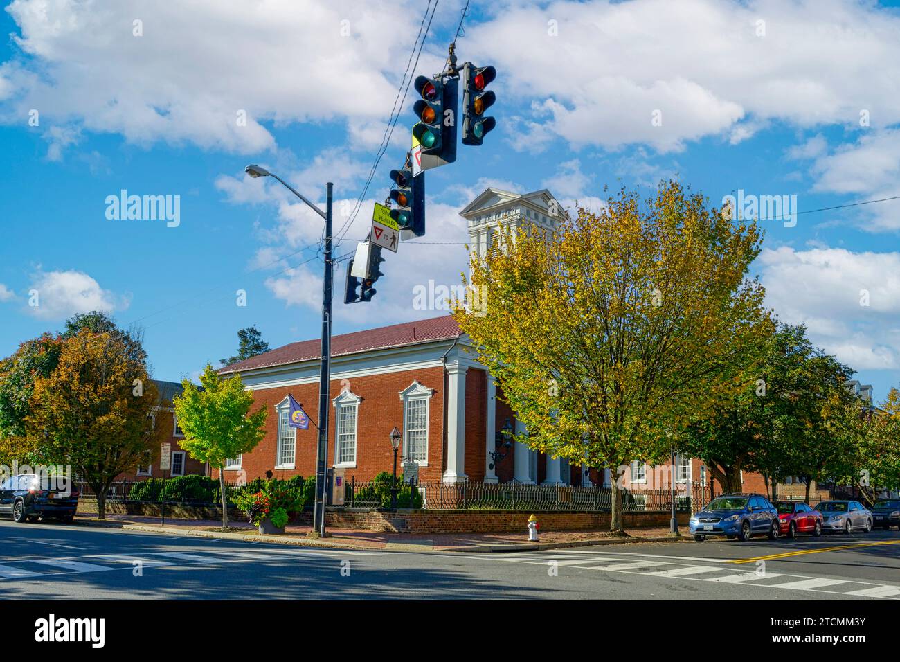 The Presbyterian Church of Fredericksburg Virginia on the corner of