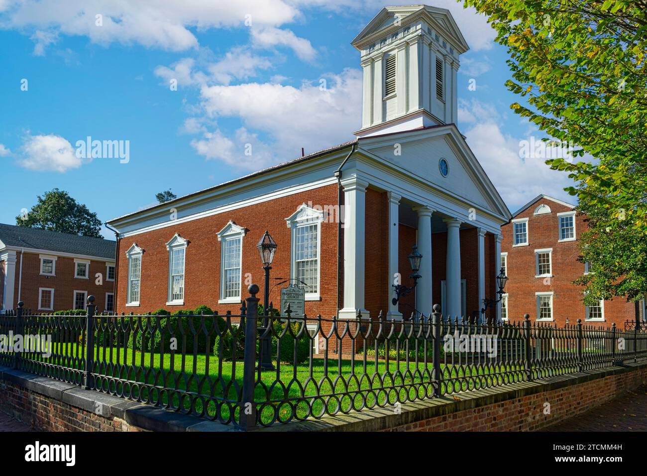 The Presbyterian Church of Fredericksburg Virginia on the corner of