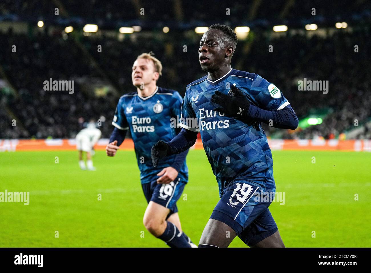 Glasgow, UK. 13th Dec, 2023. Glasgow - Yankuba Minteh Of Feyenoord ...