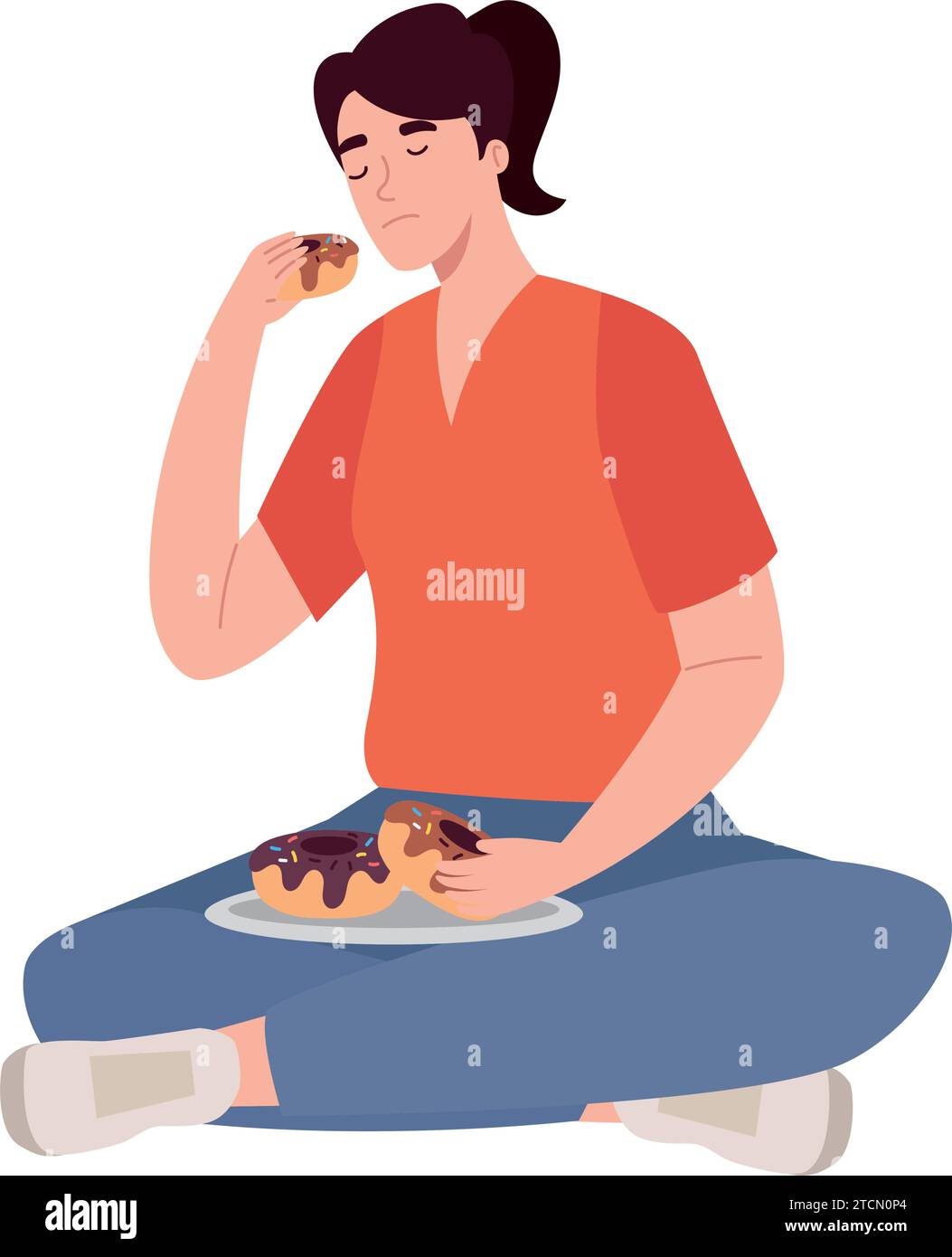 bulimia woman with eat disorder Stock Vector Image & Art Alamy