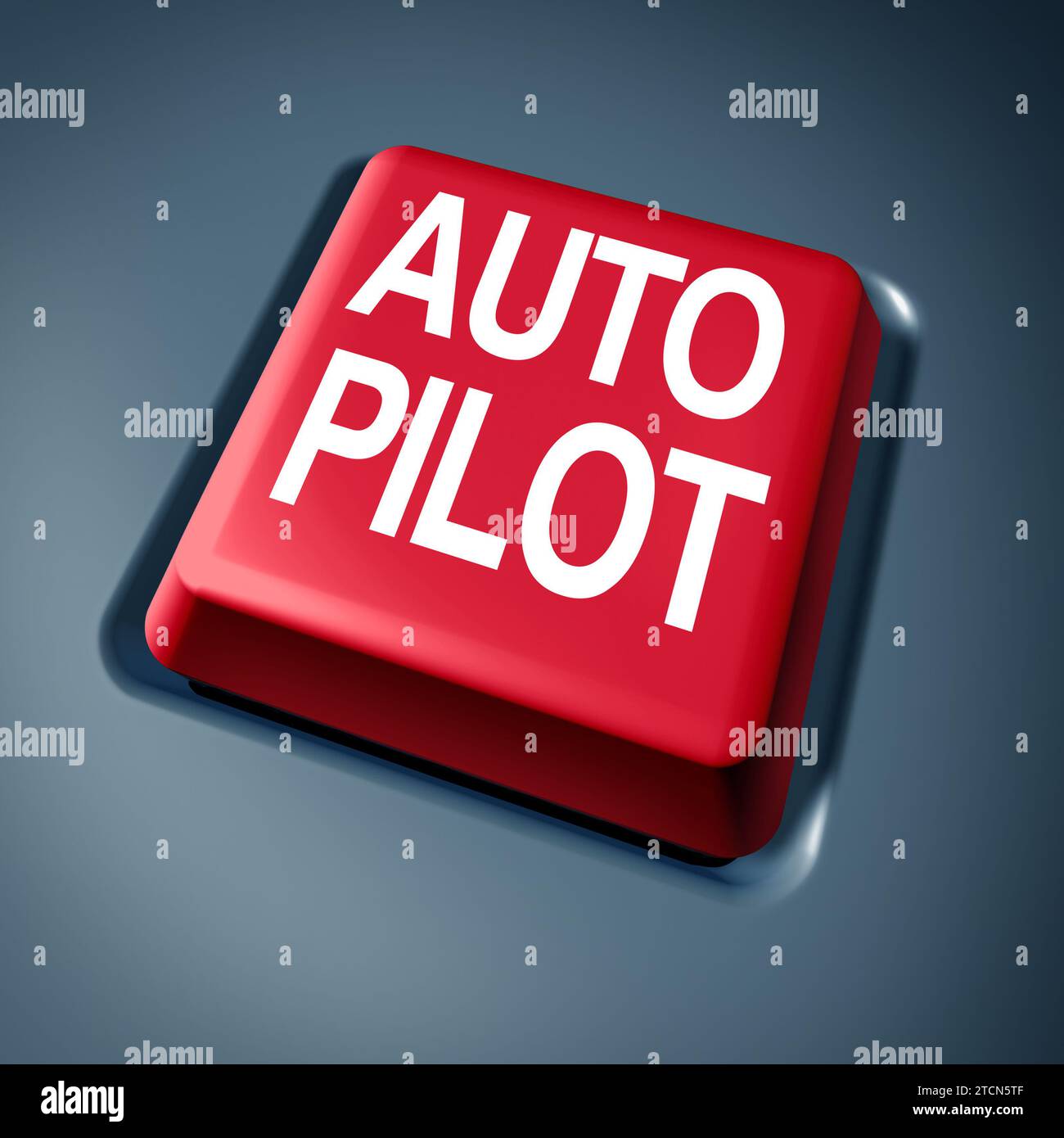 Autopilot And Auto Pilot driverless car driving technology and self driving AI as autonomous vehicle tech transportation as issues of safety and risk Stock Photo