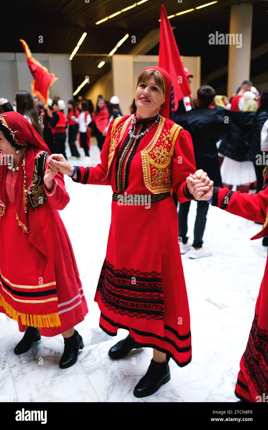 Tirana, Albania - November 28: Traditional Albanian folk dance with