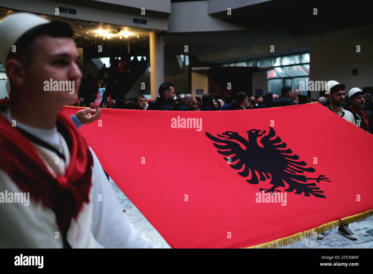 Tirana, Albania - November 28: A close-up shot of an Albanian man