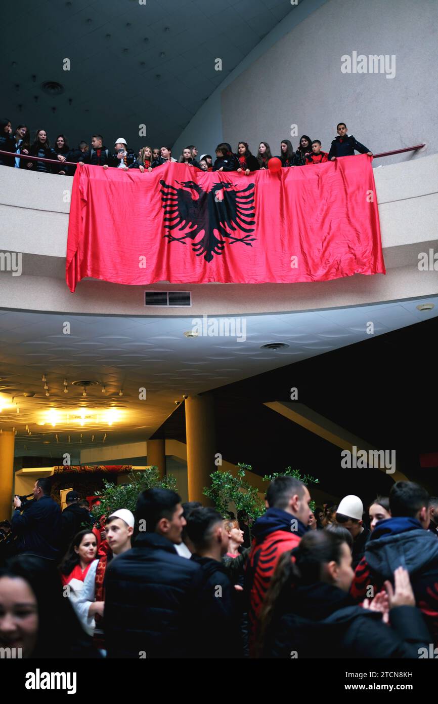 Tirana, Albania - November 28: Crowds celebrate Independence Day at
