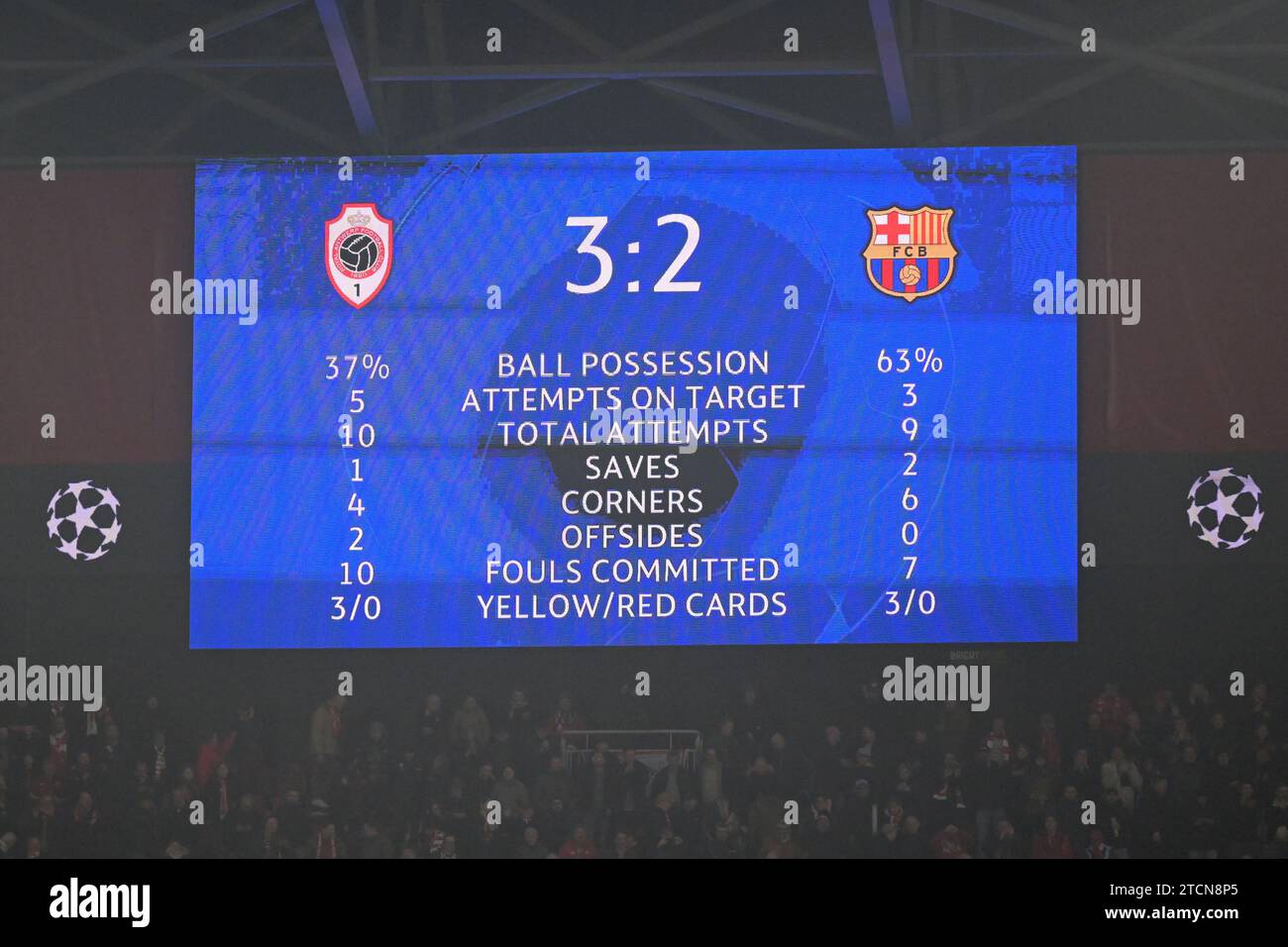 ANTWERP - Final Score Antwerp Vs Barcelona During The UEFA Champions ...