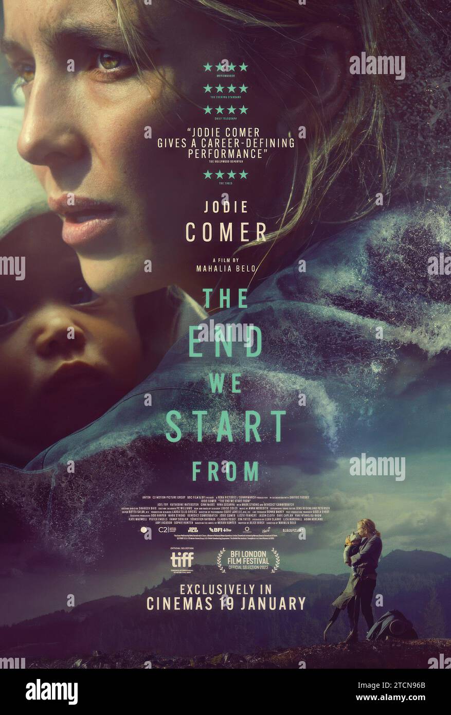THE END WE START FROM, poster, Jodie Comer, 2023. © UTA Independent