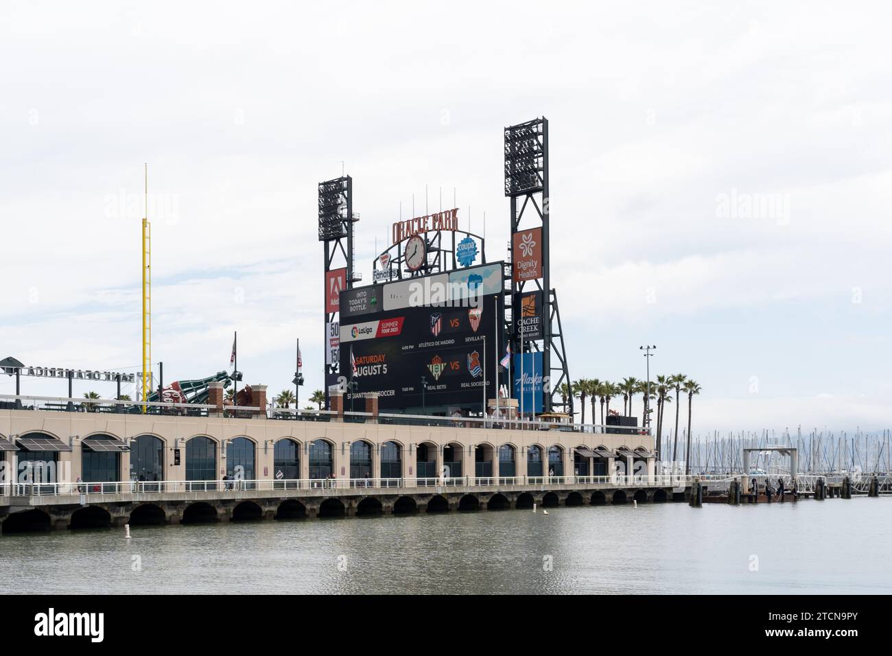 Oracle Park sign is seen in San Francisco, California, USA Stock Photo
