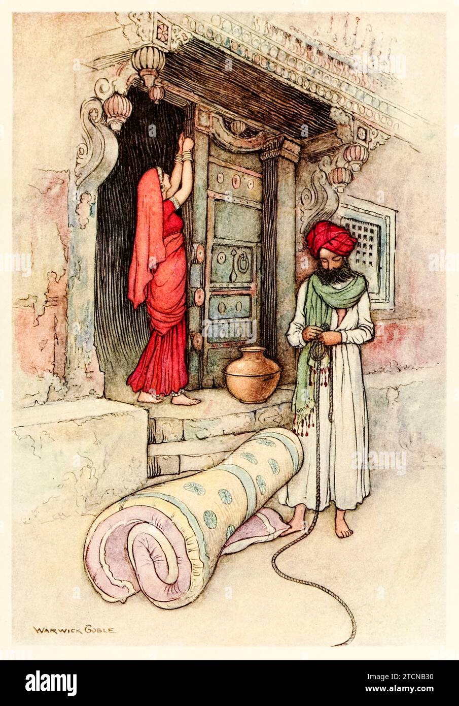 ‘Then they set out of their journey’ from ‘Folk-tales of Bengal’ by Lal Behari Day (1824-1882), illustration by Warwick Goble (1862-1972). Photograph from a 1912 edition. Credit: Private Collection / AF Fotografie Stock Photo