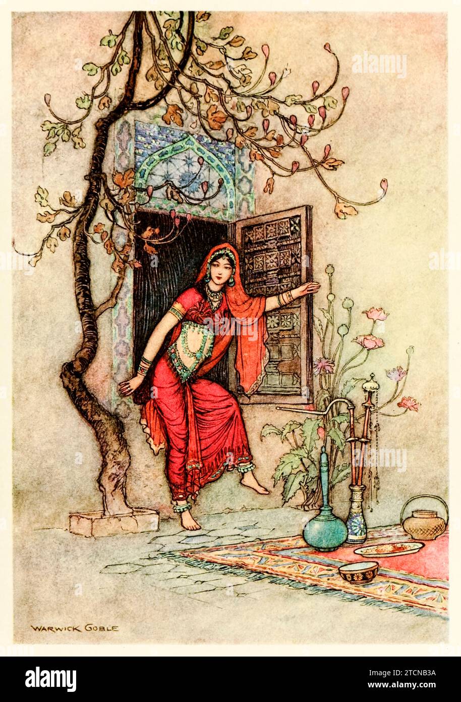 ‘The Girl of the Wall-Almirah’ from ‘Folk-tales of Bengal’ by Lal Behari Day (1824-1882), illustration by Warwick Goble (1862-1972). Photograph from a 1912 edition. Credit: Private Collection / AF Fotografie Stock Photo