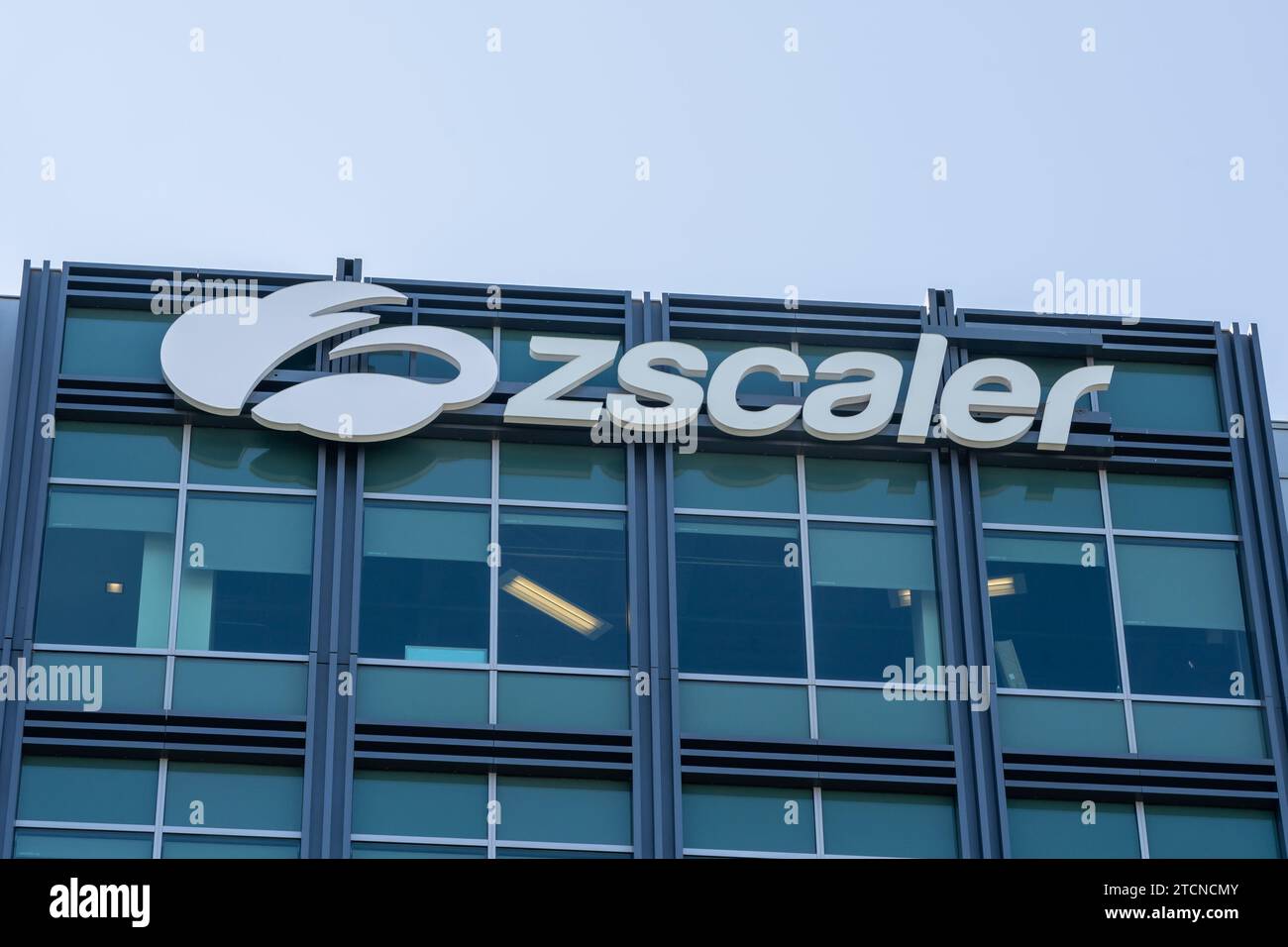 Zscaler sign on its headquarters building in Silicon Valley, San Jose, California, USA Stock Photo