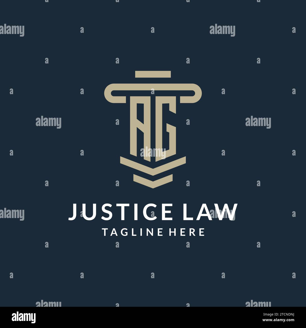 AG initial logo monogram with simple luxury pillar line vector design ideas Stock Vector
