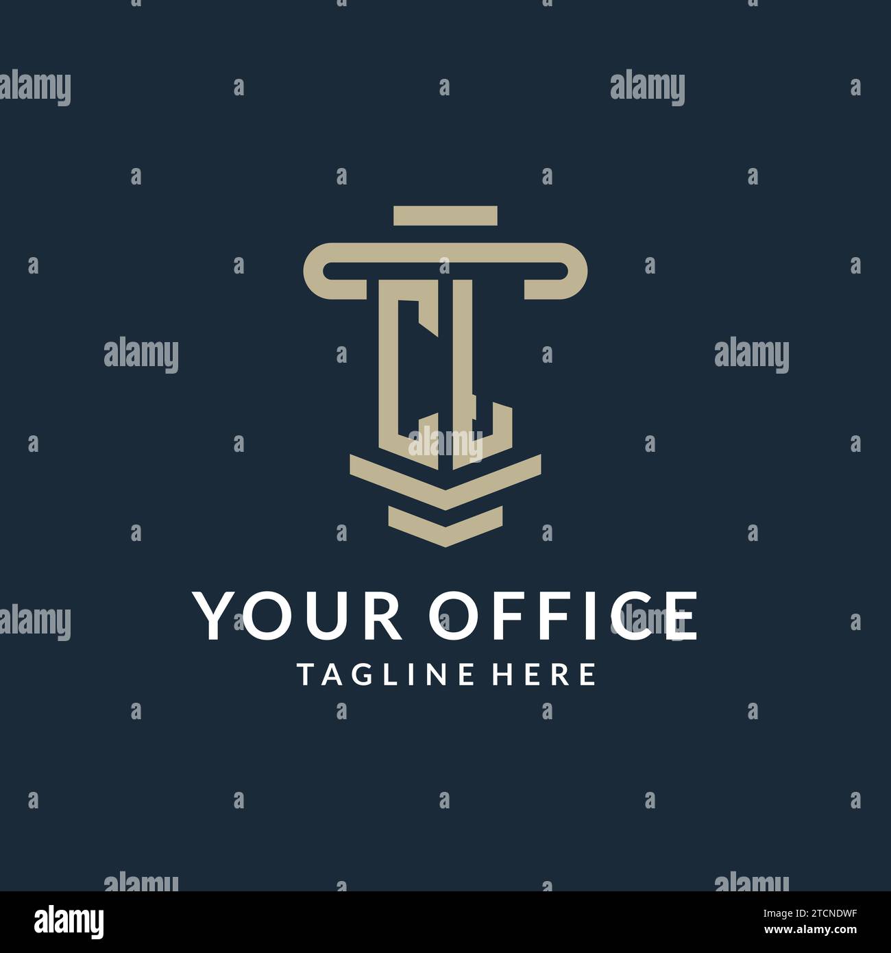 CL initial logo monogram with simple luxury pillar line vector design ideas Stock Vector