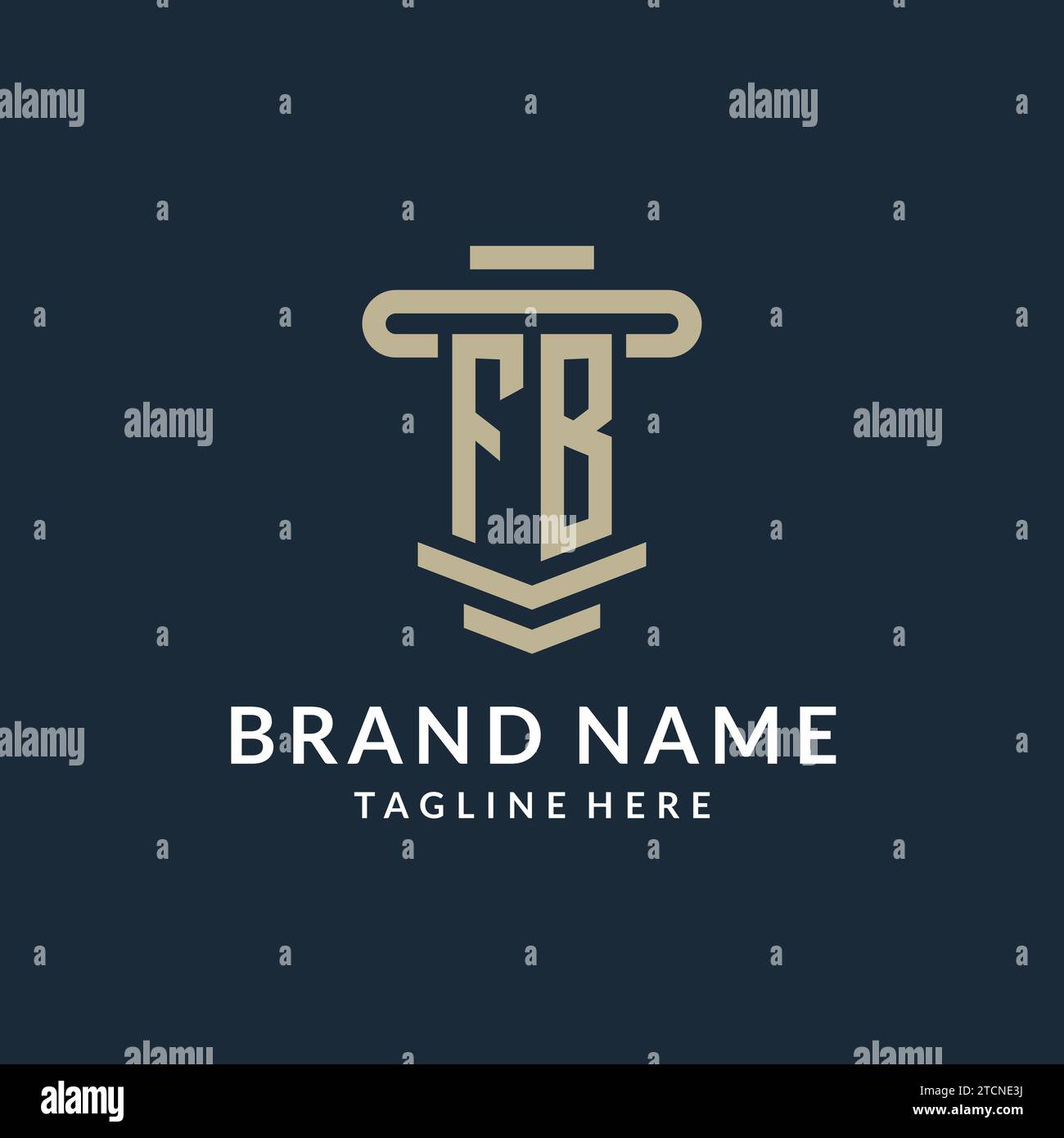 FB initial logo monogram with simple luxury pillar line vector design ideas Stock Vector