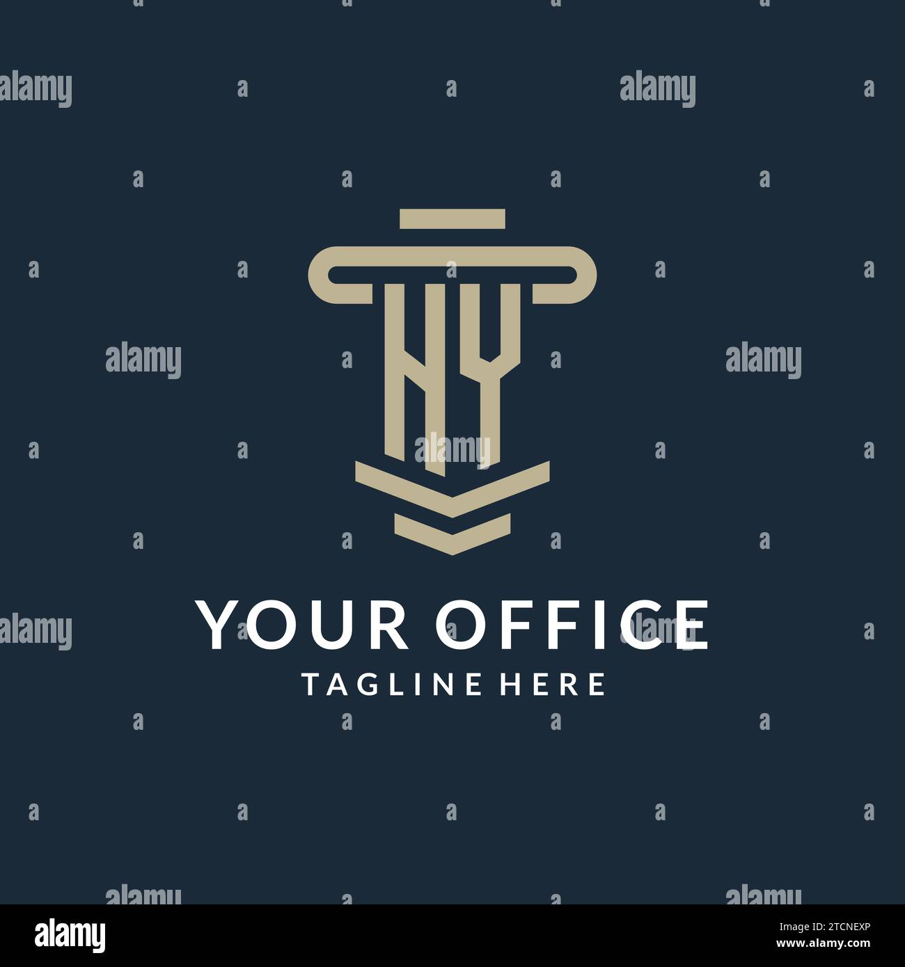 HY initial logo monogram with simple luxury pillar line vector design ideas Stock Vector