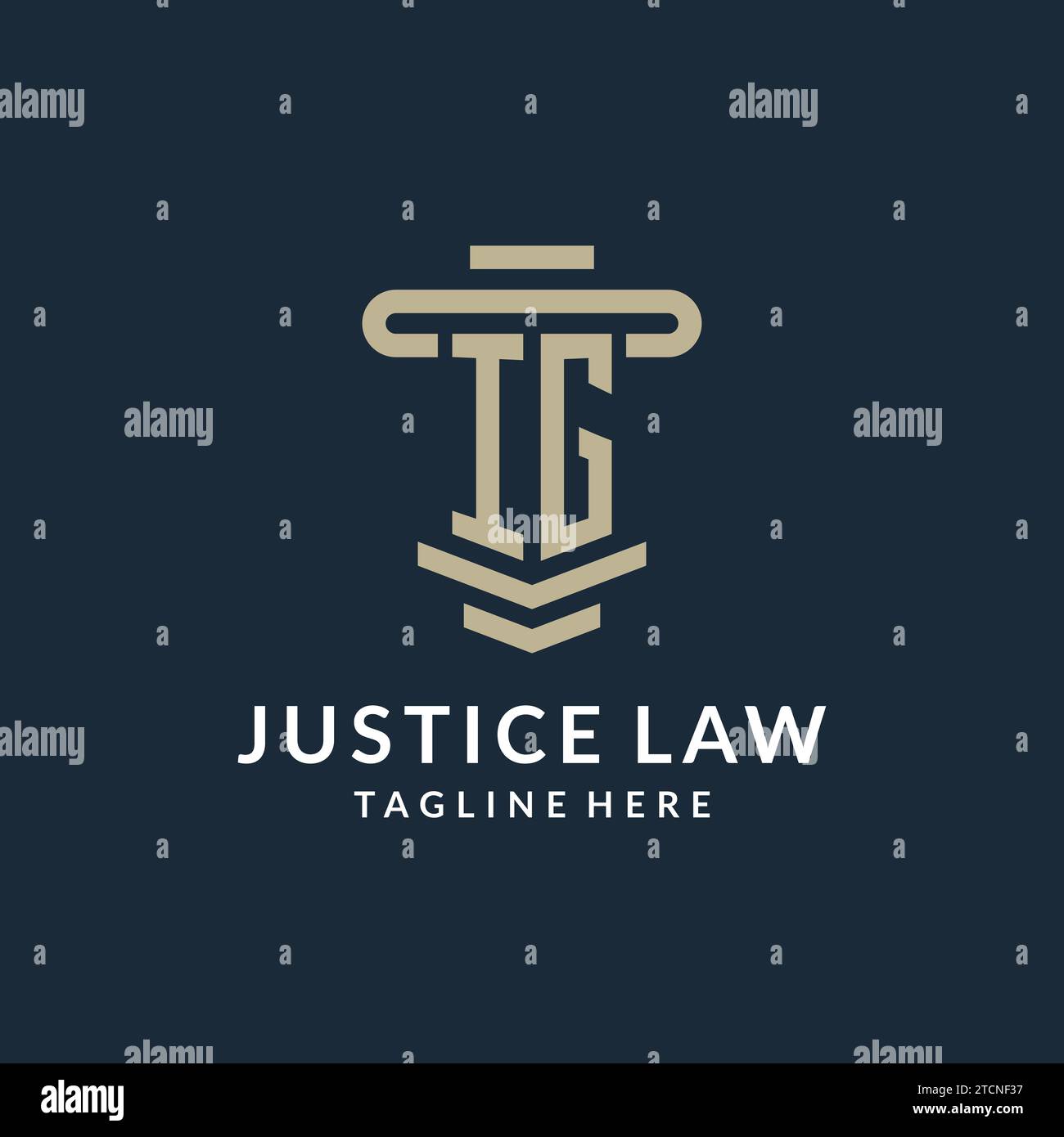 IG initial logo monogram with simple luxury pillar line vector design ideas Stock Vector